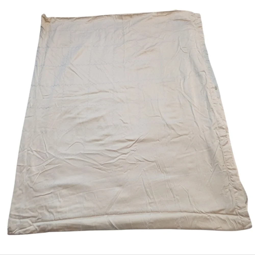 Chambers Luxury Italian Linens Embroidered King Duvet Gold Tan 100% Cotton Vines - Picture 4 of 8